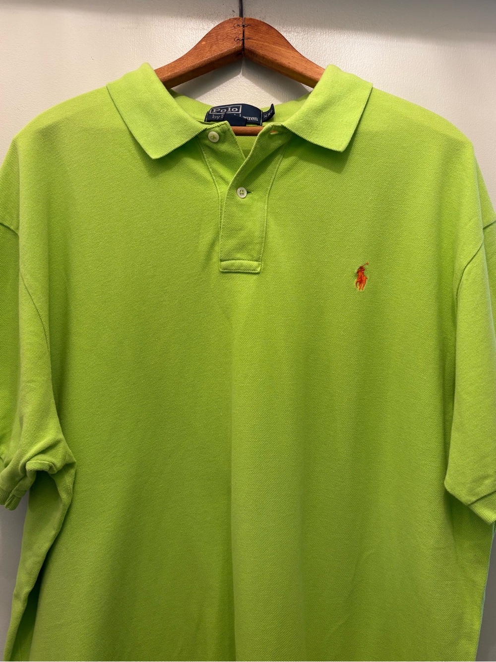 Polo Ralph Lauren Shirt Lime Green Short Sleeve 100% Cotton Pony Men’s SZ XXL